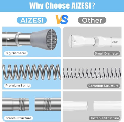 AIZESI Tension Curtain Rod Spring Tension Rods - Image 9