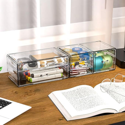 Cq acrylic 2 Pack Clear Desk Organizer - Image 2