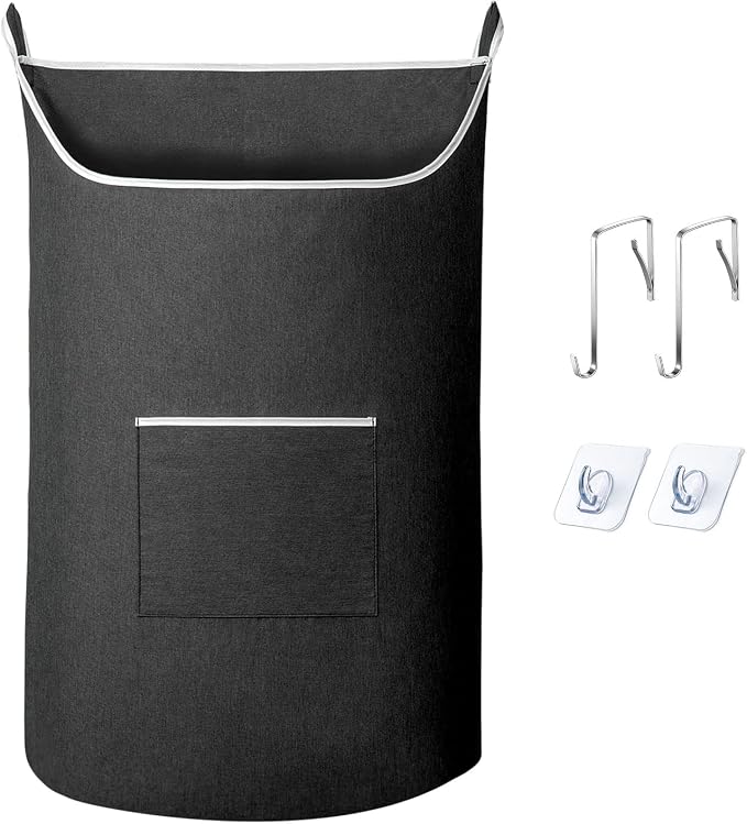 SAVERHO Black Hanging Laundry Hamper Bag, XL Door Hanging Hamper by SAVERHO