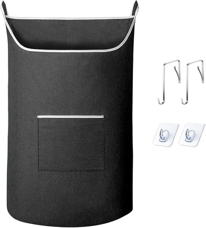 SAVERHO Black Hanging Laundry Hamper Bag, XL Door Hanging Hamper by SAVERHO