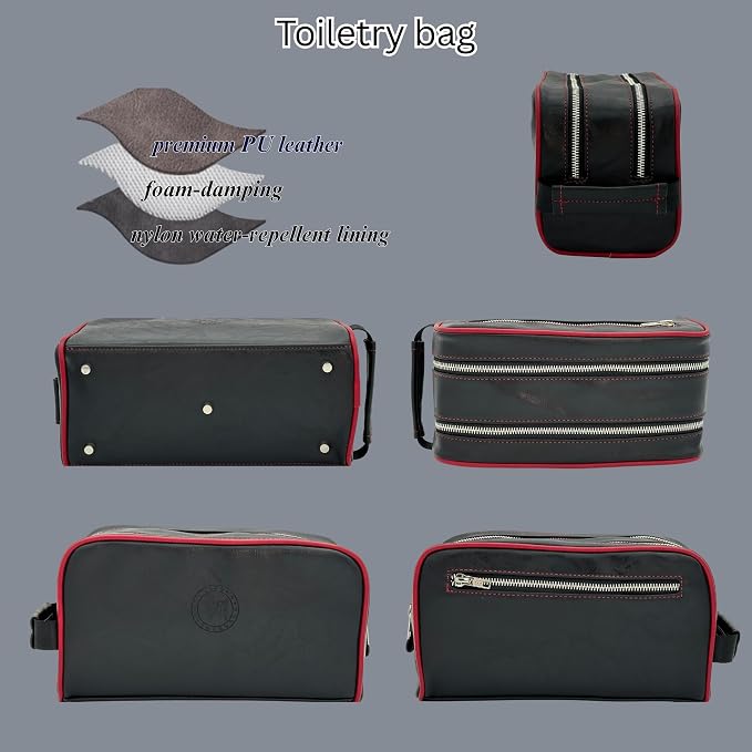 Dopp Gift Large Travel Toiletry Bag Premium Quality PU Leather Two compartments - Image 5