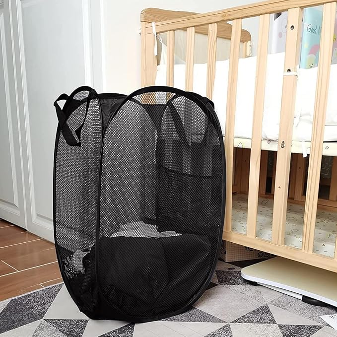 Larpur 3 Pack Pop Up Laundry Hampers, Collapsible Mesh Laundry Baskets - Image 3