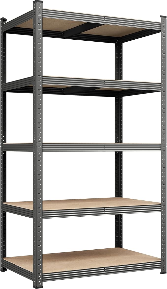 Yaheetech 5-Tier Heavy Duty Storage Shelves 35.5"W x 16"D x 71"H Dark Gray | by Unknown