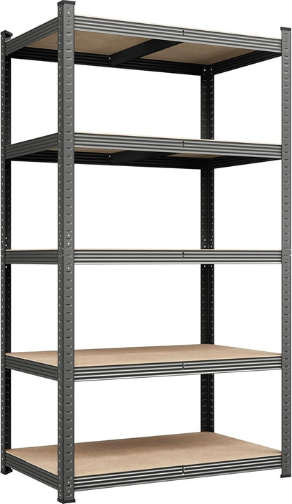 Yaheetech 5-Tier Heavy Duty Storage Shelves 35.5"W x 16"D x 71"H Dark Gray | by Unknown