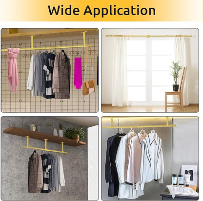 72inch Industrial Pipe Clothes Garment Rack Ceiling Mount - Image 7