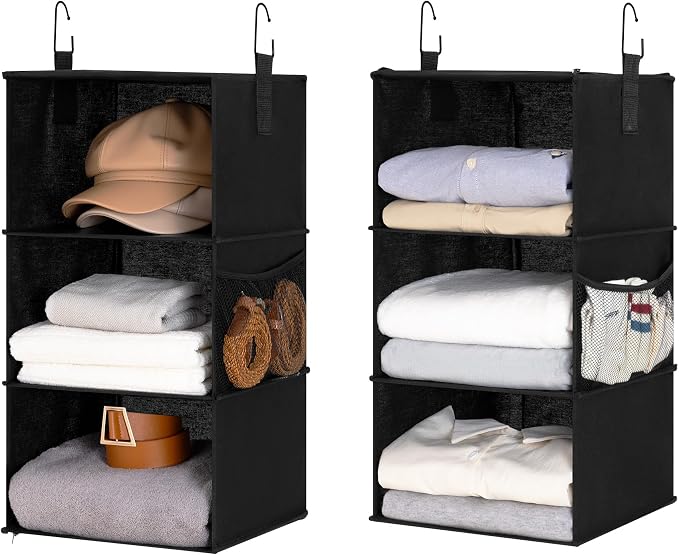 StorageWorks Hanging Closet Organizer 6-Shelf, Separable Two 3 Shelf Closet by StorageWorks