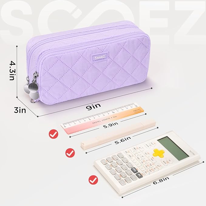 Sooez Large Pencil Case Pouch, Extra Big Pencil Bag - Image 5
