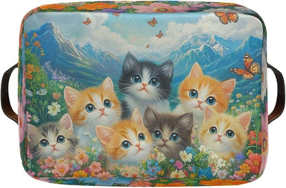 Cute Cats Colorful Flower Mountain Storage Bins Box Foldable Shelf Basket - Image 8
