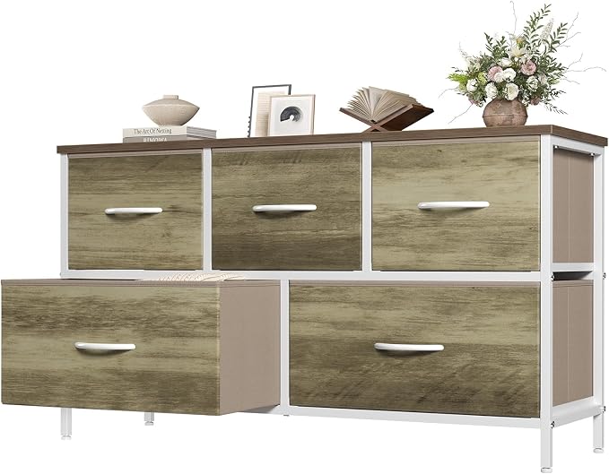 OLIXIS 5 Drawer Dresser for Bedroom, Storage Organizer Unit for Closet | Chest by OLIXIS