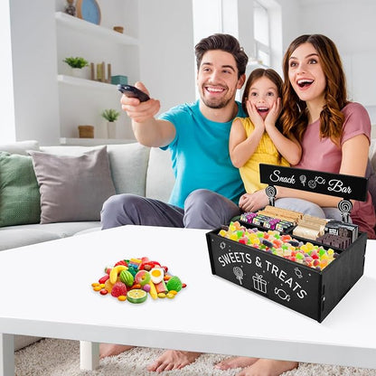 Snack Organizer for Countertop Wooden Snack Bar Container 4 Compartment Food - Image 4