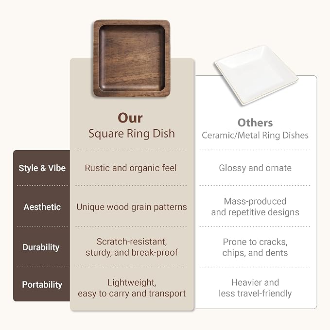 Walnut Wood Ring Holder, Engraved Jewelry Dish and Storage Tray, Unique Gift - Image 4