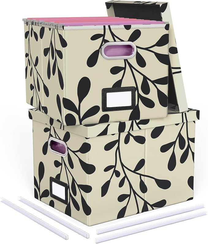 2 Pack File Storage Organizer, Document Organizer, Portable File Box by Oterri