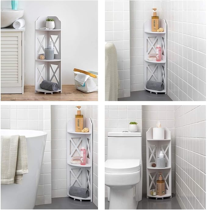 J JINXIAMU Corner Shelf Stand, Storage Organizer Great - Image 3