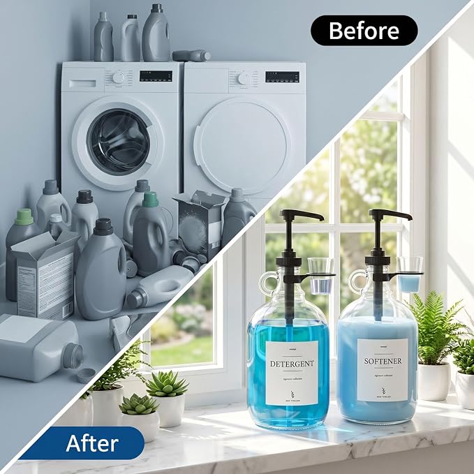 2 Pcs Glass Liquid Laundry Detergent Dispenser - Image 5