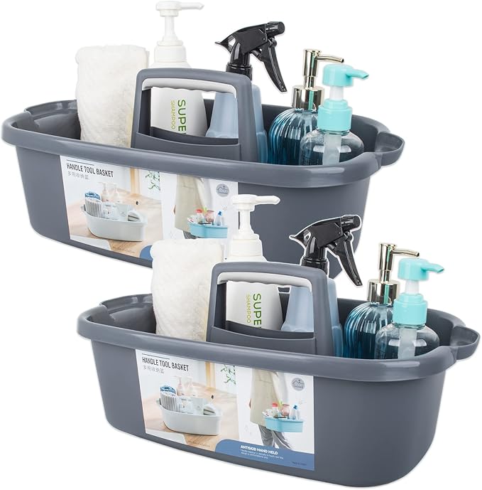 Large Cleaning Supplies Caddy Portable Shower Basket Supply Organizer by JiatuA