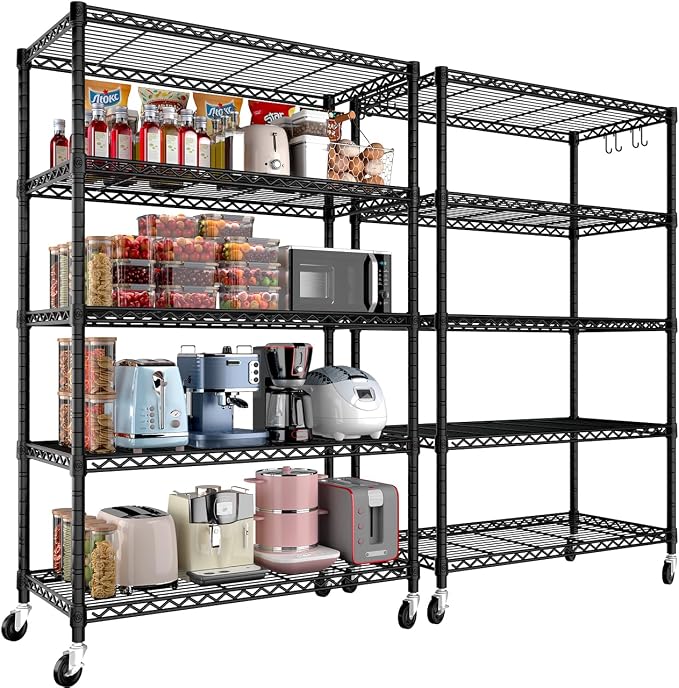 PrimeZone 2 Packs 36" W x 16" D x 79" H Wire Storage Shelves by PrimeZone