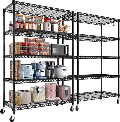 PrimeZone 2 Packs 36" W x 16" D x 79" H Wire Storage Shelves by PrimeZone