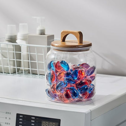 Sweejar Glass Jars for Laundry Room Organization, Half-Gallon Laundry Pods - Image 4