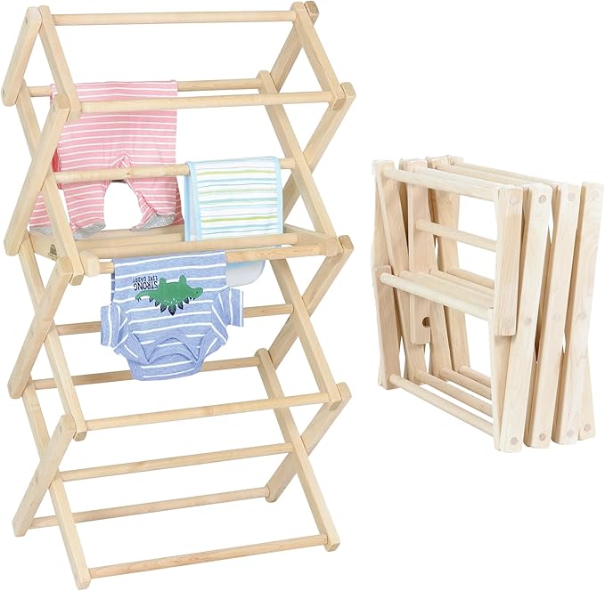 Pennsylvania Woodworks Clothes Drying Rack: Solid Maple Hard Wood Laundry Rack by PennsylvaniaWoodworks