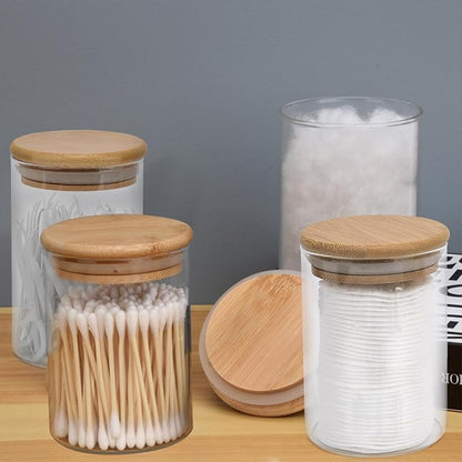 4 Pack Glass Qtip Holder Dispenser Set - Image 2