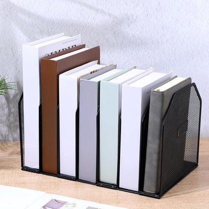 Metal Mesh File Organizer, Adjustable 7 Section Vertical Desk File Holder - Image 5