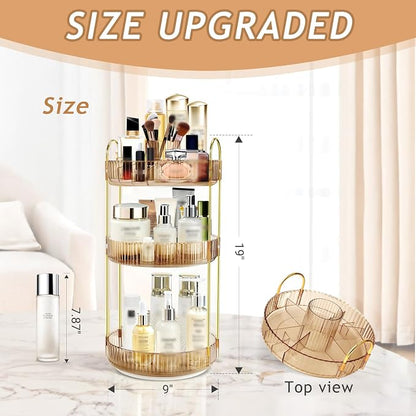 360 Rotating Makeup Organizer for Vanity, 3 Tier Large Capacity Skincare - Image 2