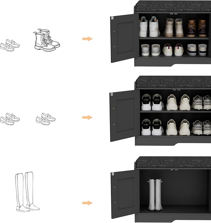 Homleke 2-Tier Storage Bench, Shoe Bench - Image 7