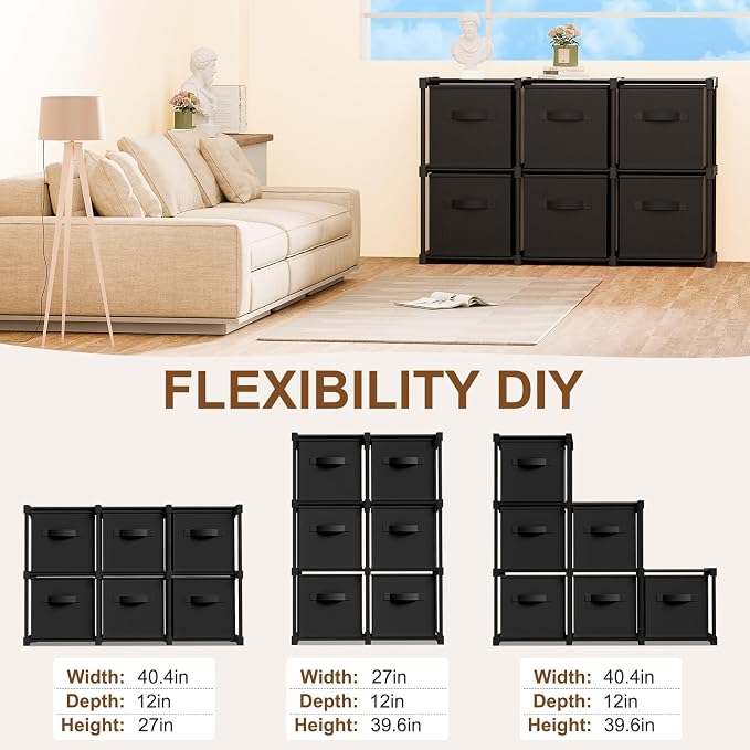 Briwooody 6 Cube Storage Organizer Bins - Image 2