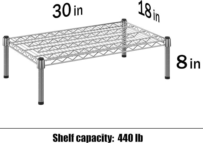 18" Deep x 30" Wide x 8" Height 1-Tier Wire Shelving Kit | NSF Commercial - Image 3