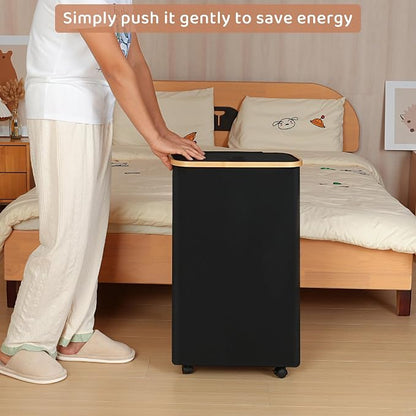 Slim Laundry Basket with Wheels, Narrow Hampers - Image 3