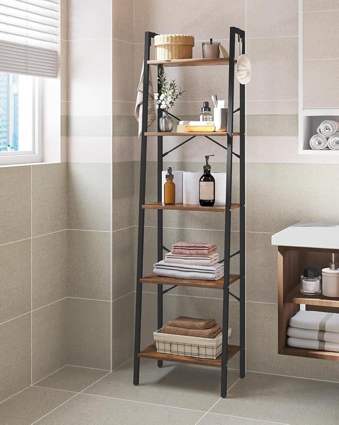 Hzuaneri Ladder Shelf, Freestanding Corner Storage Shelf | Bookcase - Image 5