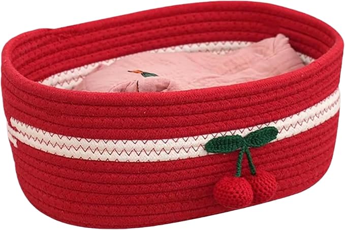 Organizer Baskets 12x8in Rectangle Cozy Woven Cherry Cute Basket Stackable by Unknown