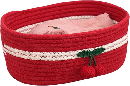 Organizer Baskets 12x8in Rectangle Cozy Woven Cherry Cute Basket Stackable by Unknown