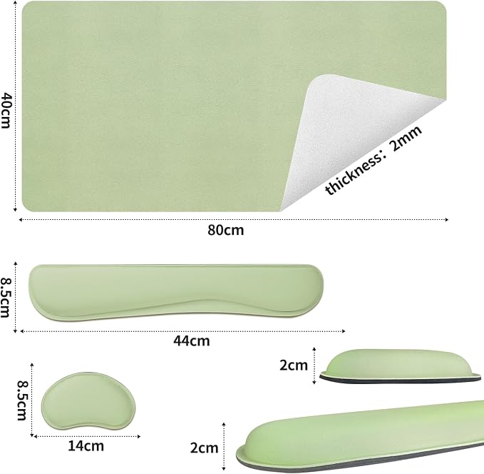 Bloss Leather Desk Mat and Keyboard Wrist Rest, Large Mouse Pad + Keyboard - Image 7