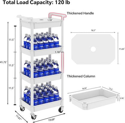 STEEHOOM 4 Tier Rolling Cart - Image 2
