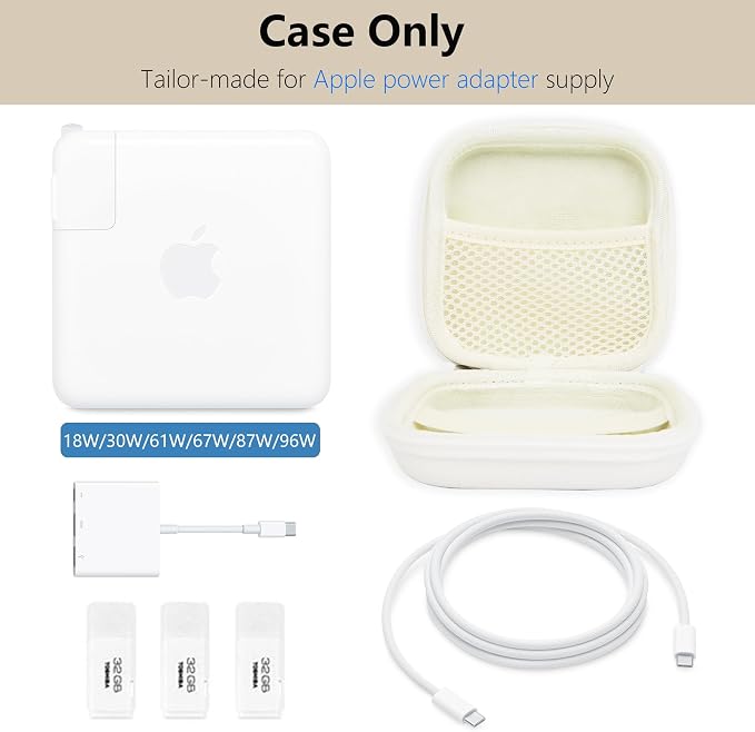 Charger Case for Macbook, Portable Tech Electronic Organizer Bag, Small Travel - Image 3