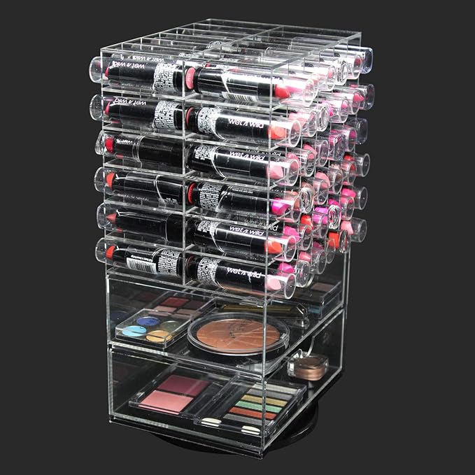 MOOCA Acrylic Rotating Makeup Organizer Desktop Cosmetics Storage Tower Makeup - Image 6