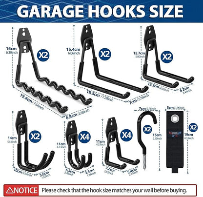 3-H Garage Wall Hooks 20 Pack, Garage Hooks Heavy Duty - Image 2