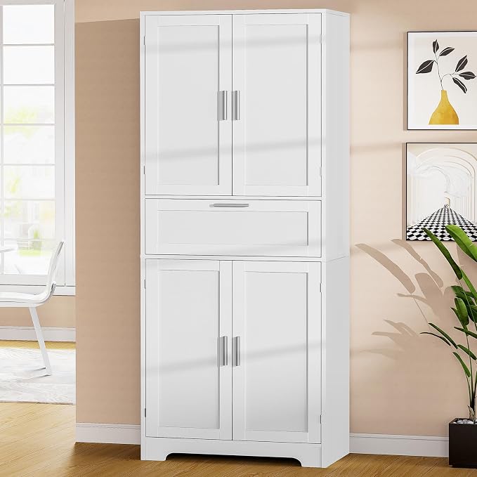 Iwell 67" Tall Storage Cabinet, Rattan Cabinet - Image 2