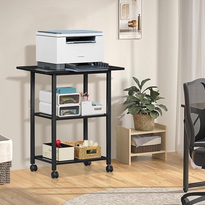 Lerliuo 3-Tier Printer Stand, Industrial Mobile Printer Table - Image 4