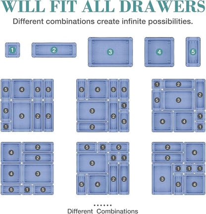 25 PCS Drawer Organizer Set, 5 Varied Size Bathroom and kitchen Drawer cabinet - Image 4