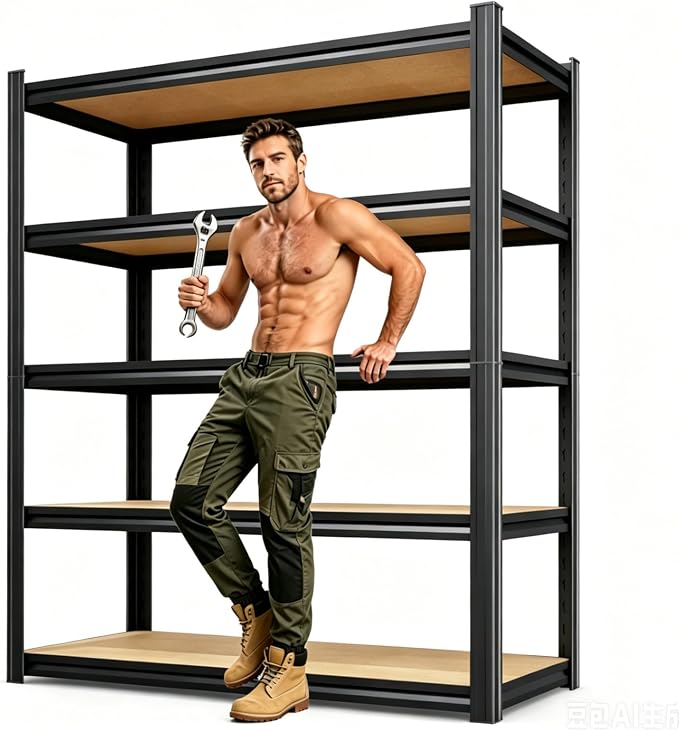 71.2''H Storage Shelves, 2500lbs Garage Shelving, Adjustable Heavy Duty by KORVENA