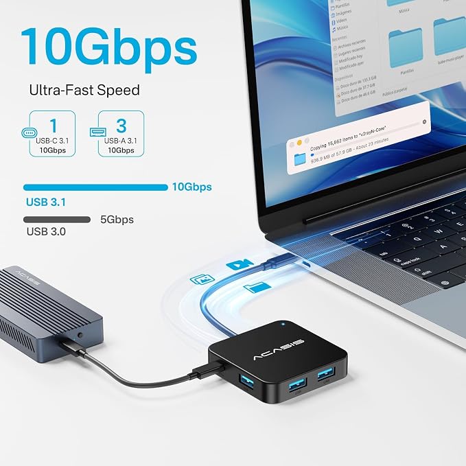 ACASIS USB C Hub 10Gbps, USB C to 4K 60Hz HDMI Adapter - Image 4
