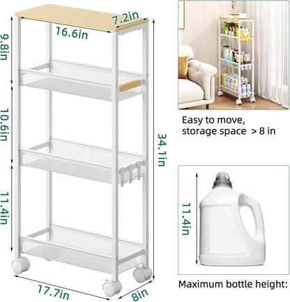 TIPGO Utility Slim Storage Cart, 4 Tier Rolling Cart - Image 5