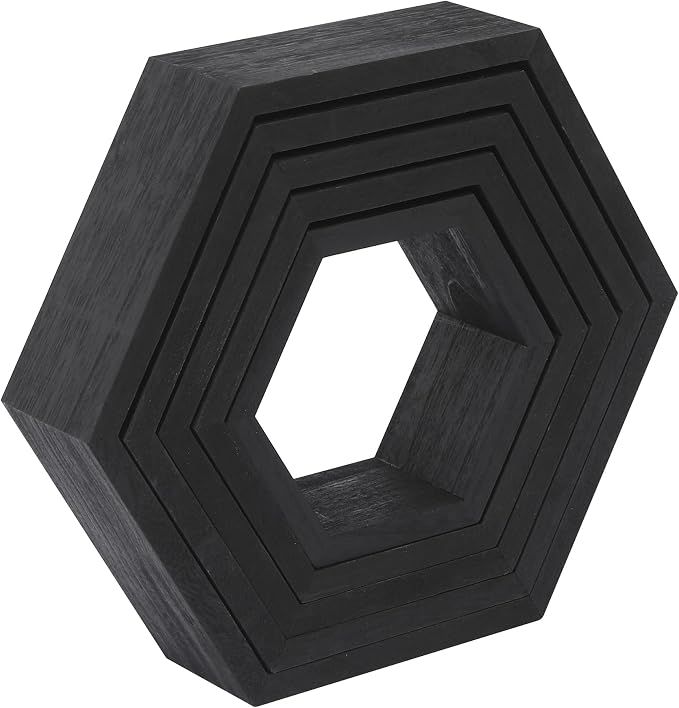 Hexagon Floating Shelves Honeycomb Wall Mounted Wood Farmhouse Storage - Image 8
