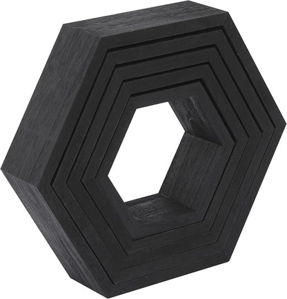 Hexagon Floating Shelves Honeycomb Wall Mounted Wood Farmhouse Storage - Image 8