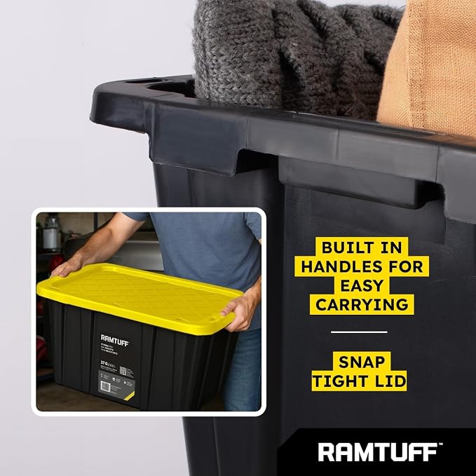 Ramtuff 4 Pack Heavy Duty Stackable Storage Container - Image 6