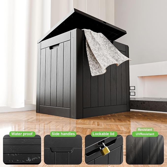 30 Gallon Outdoor Deck Box, Storage Lockable Waterproof Patio Furniture - Image 2
