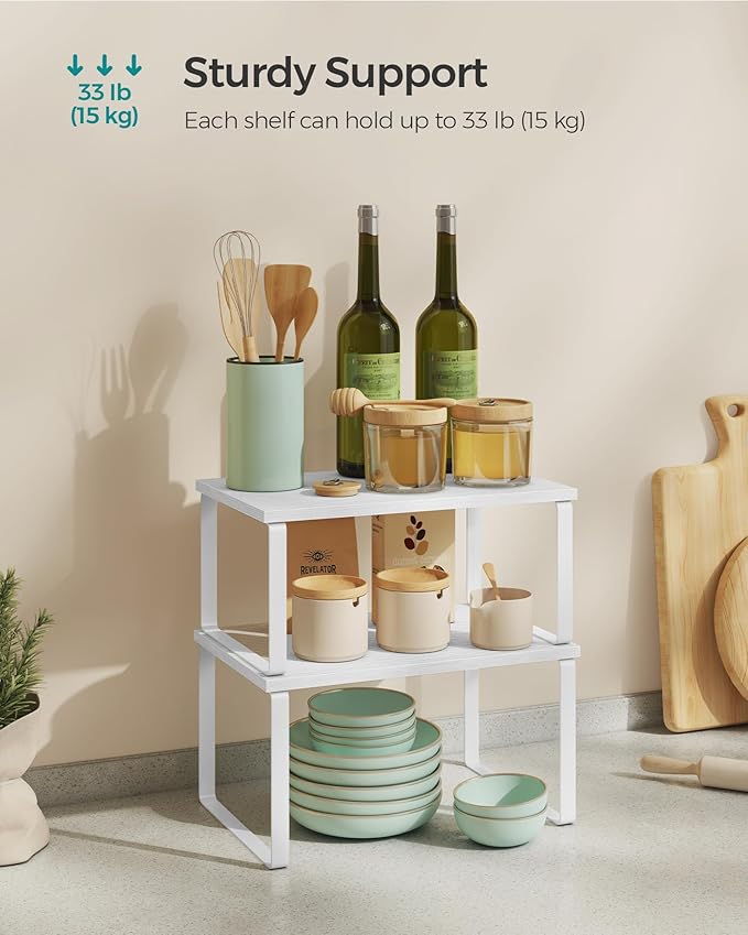 SONGMICS Cabinet Organizer Shelf, Kitchen Storage, Spice Rack, Expandable - Image 5
