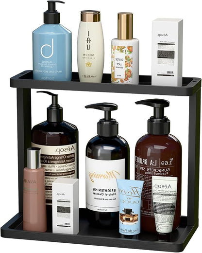 PEKER Bamboo Bathroom Organizer Countertop – Small Vanity Storage Shelf by Unknown